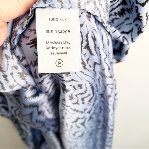 HVN Olympia Blue Silk Tiger Print Midi Dress - Picture 8 of 10